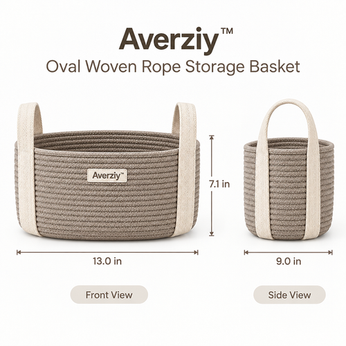 Averziy™ Oval Woven Rope Storage Basket product view 1