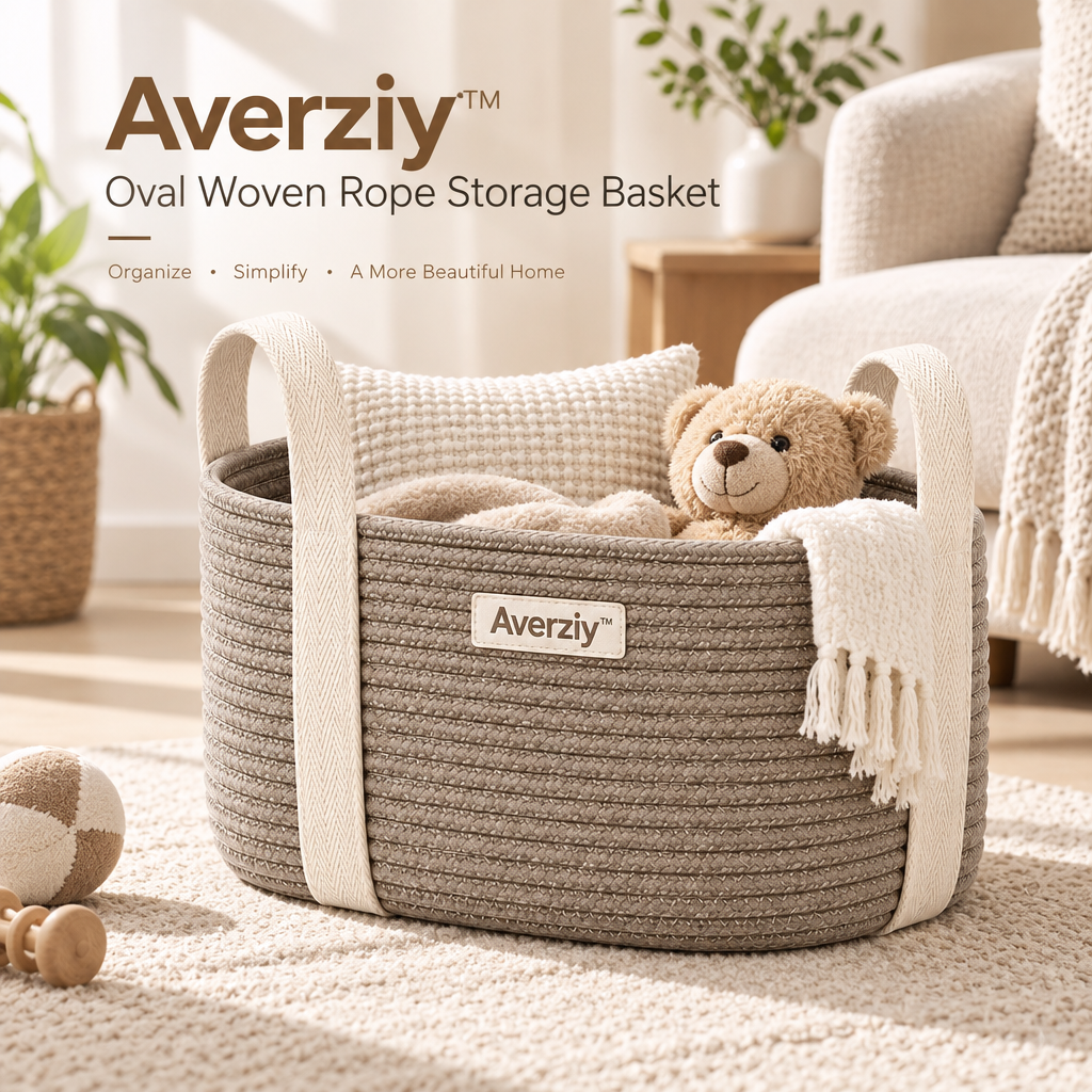 Averziy™ Oval Woven Rope Storage Basket product view 5