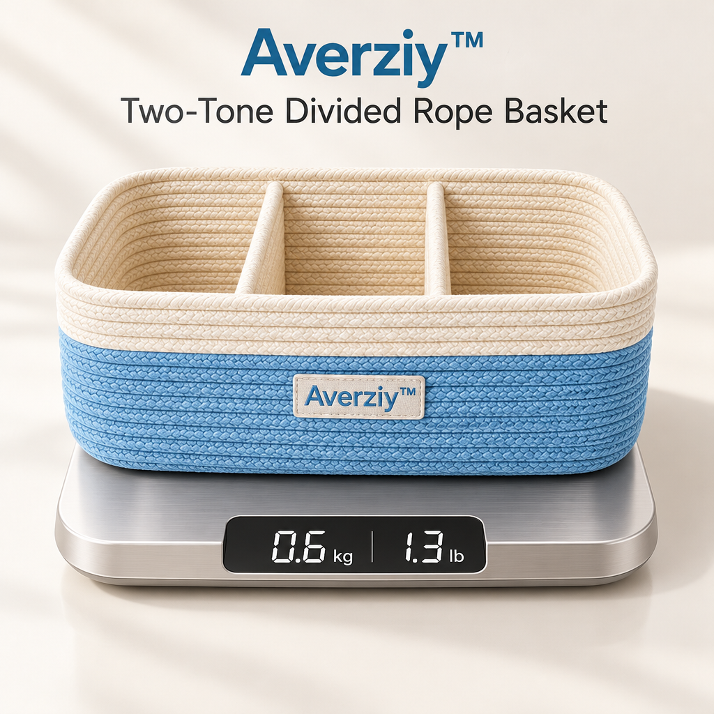 Averziy™ Two-Tone Divided Rope Basket