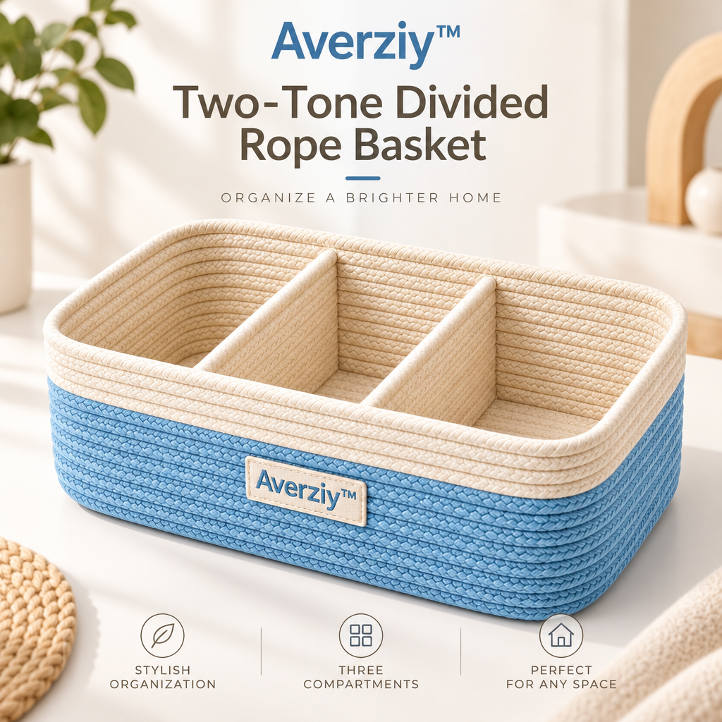 Averziy™ Two-Tone Divided Rope Basket