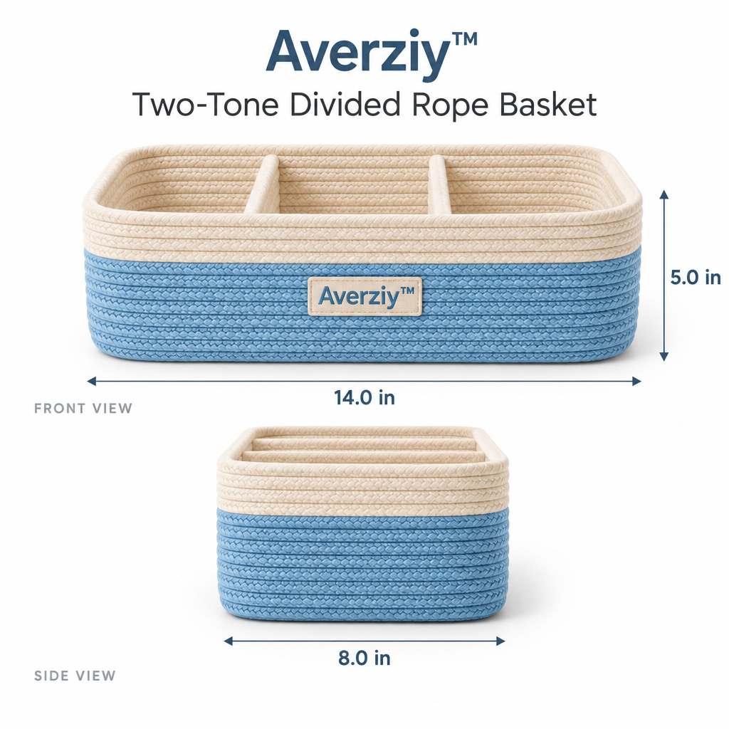 Averziy™ Two-Tone Divided Rope Basket