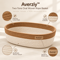Averziy™ Two-Tone Oval Woven Rope Basket