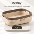 Averziy™ Two-Tone Rectangular Woven Rope Basket