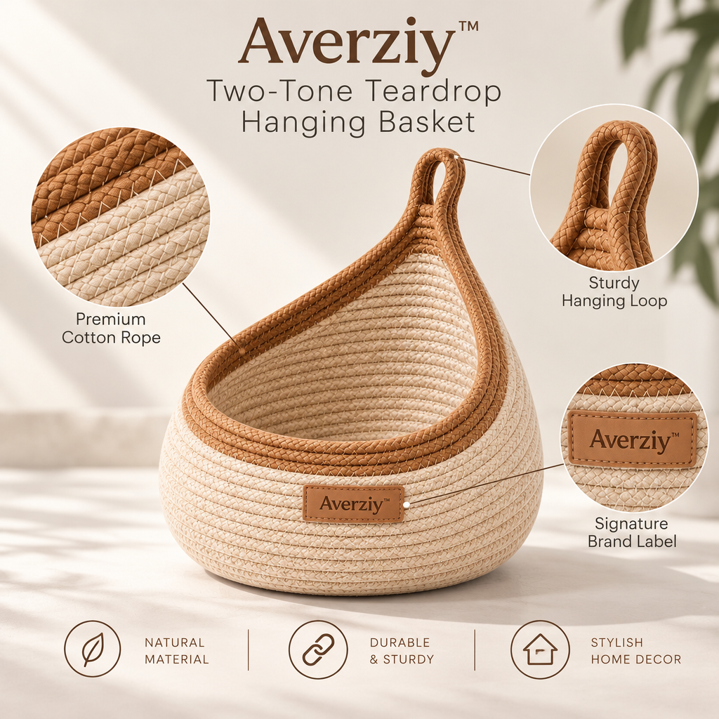 Averziy™ Two-Tone Teardrop Hanging Basket
