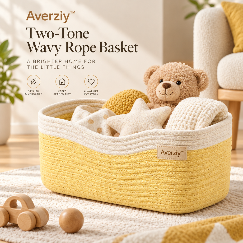 Averziy™ Two-Tone Wavy Rope Basket
