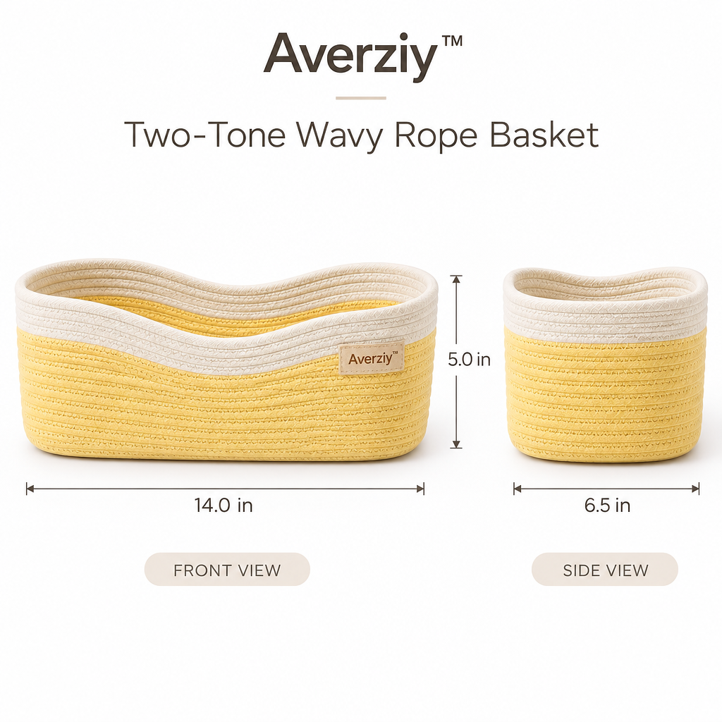 Averziy™ Two-Tone Wavy Rope Basket