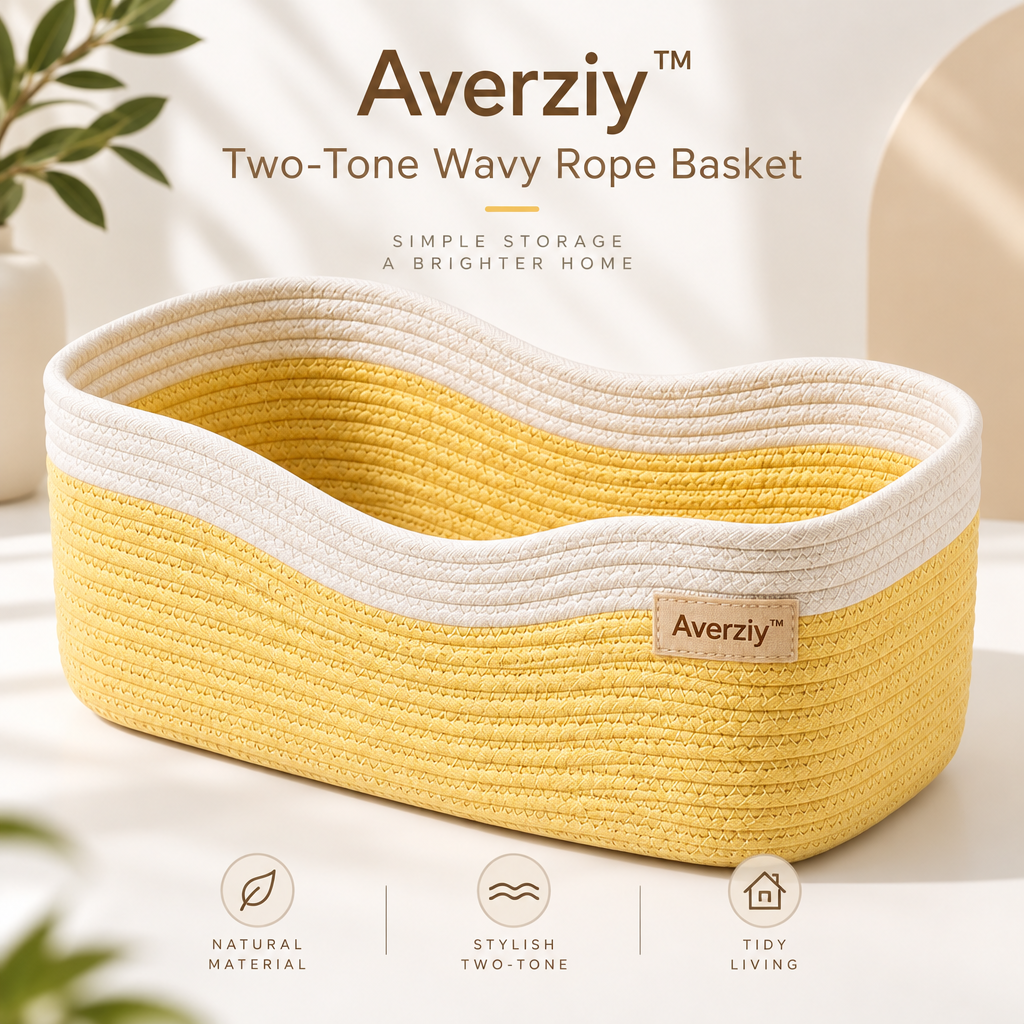 Averziy™ Two-Tone Wavy Rope Basket