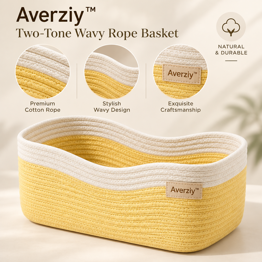 Averziy™ Two-Tone Wavy Rope Basket