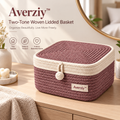 Averziy™ Two-Tone Woven Lidded Basket