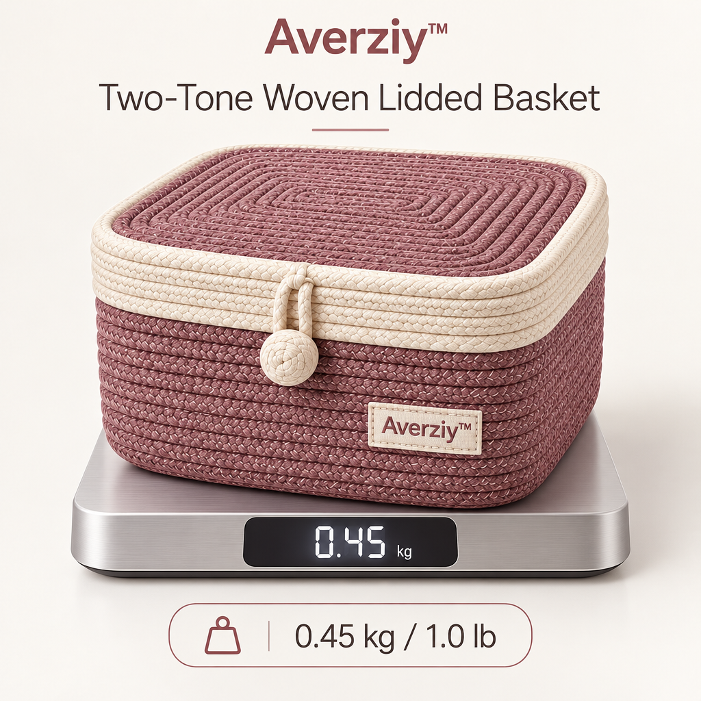 Averziy™ Two-Tone Woven Lidded Basket