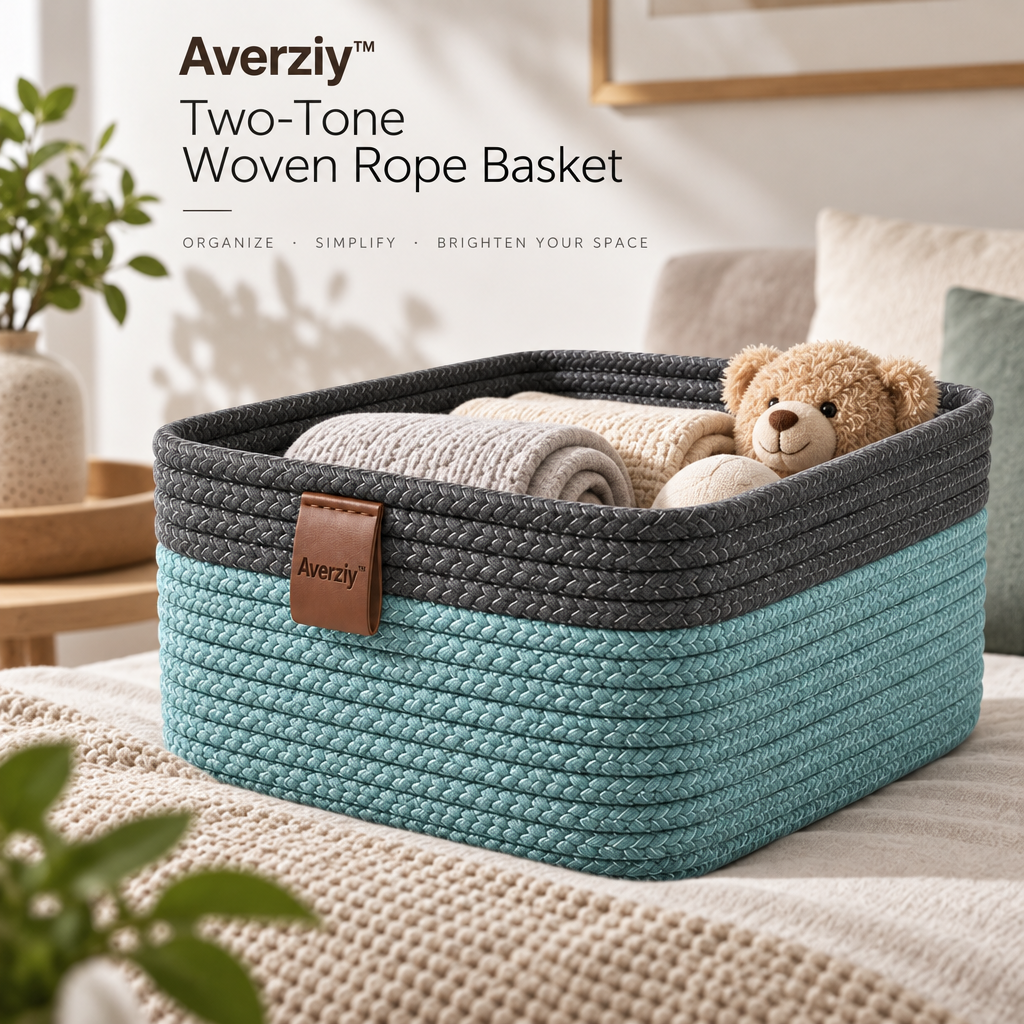 Averziy™ Two-Tone Woven Rope Basket