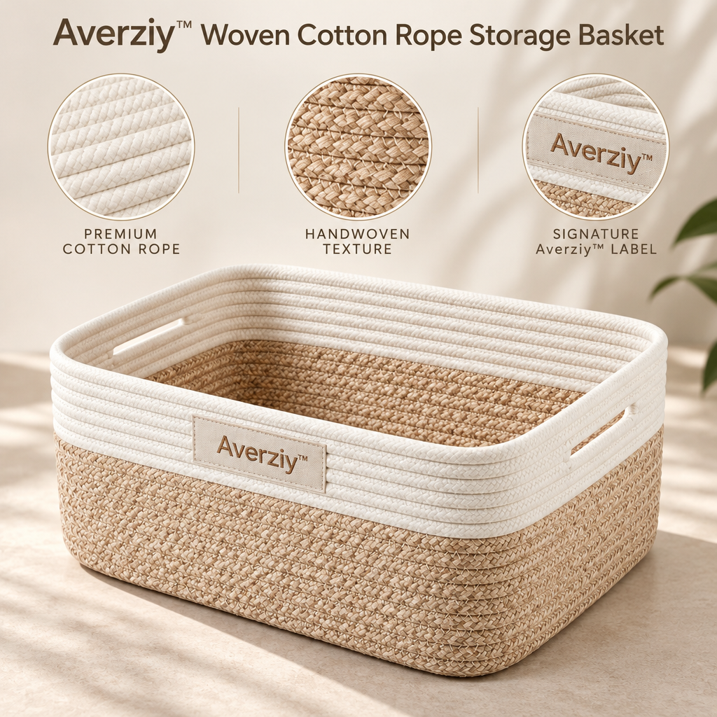 Averziy™ Woven Cotton Rope Storage Basket