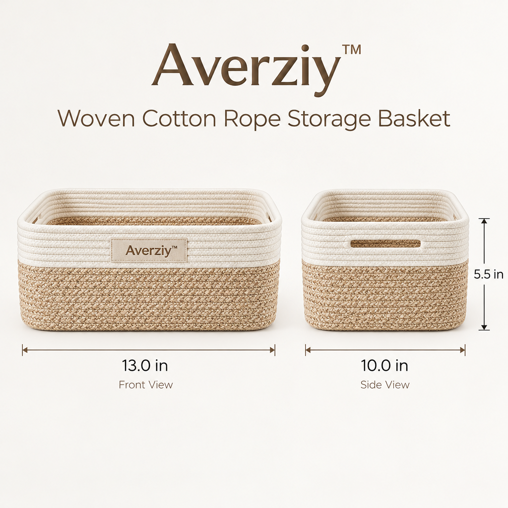 Averziy™ Woven Cotton Rope Storage Basket