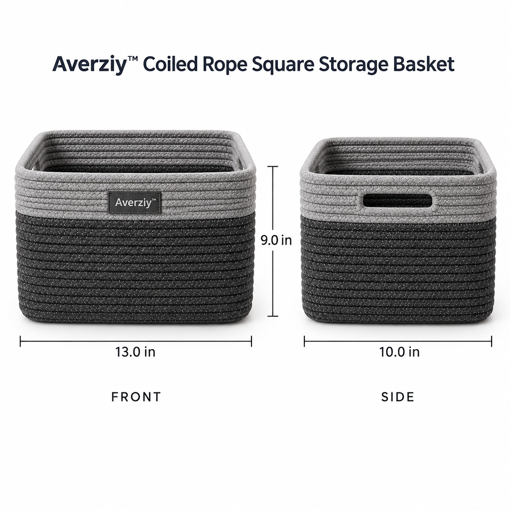 Averziy™ Coiled Rope Square Storage Basket
