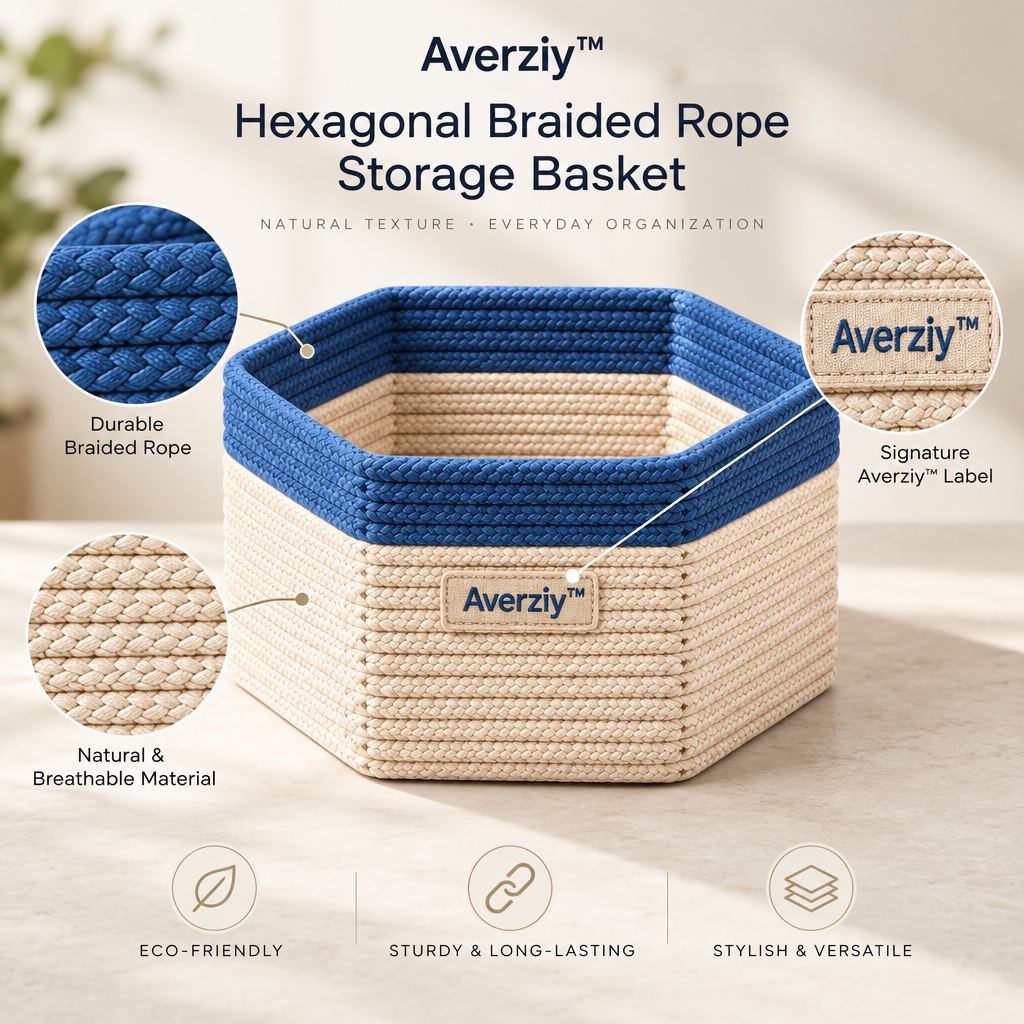 Averziy™ Hexagonal Braided Rope Storage Basket