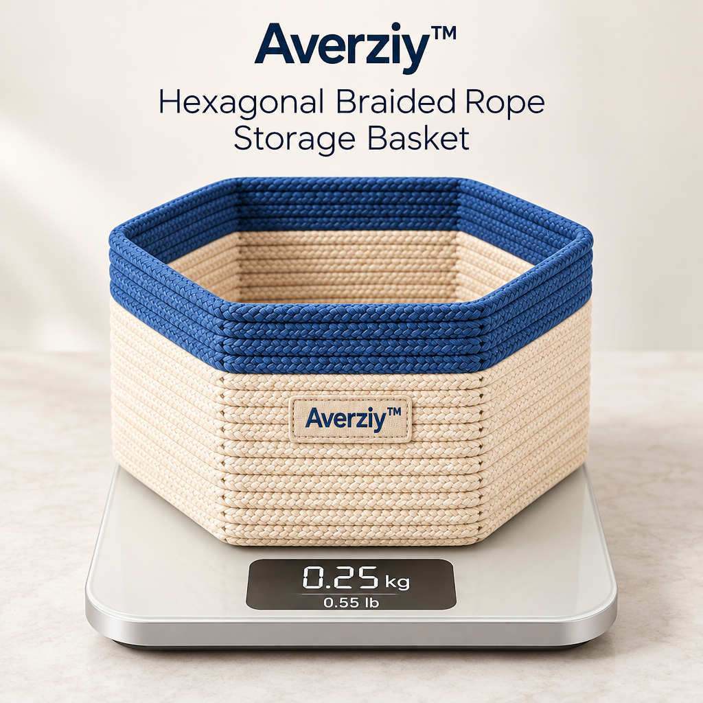 Averziy™ Hexagonal Braided Rope Storage Basket