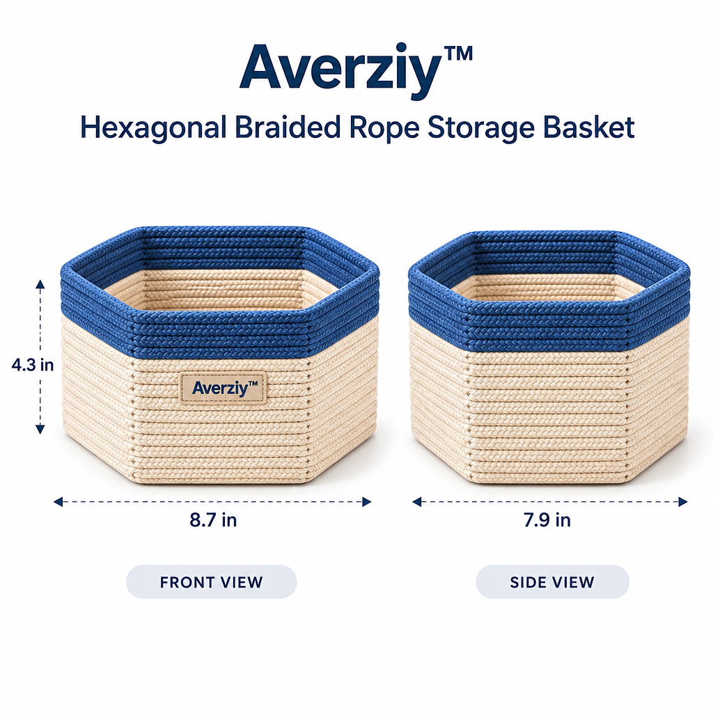 Averziy™ Hexagonal Braided Rope Storage Basket
