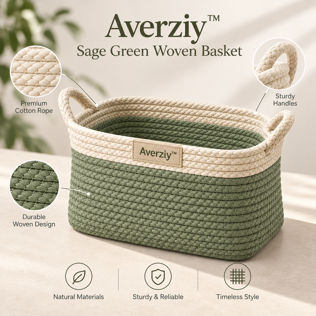 Averziy™ Sage Green Woven Basket