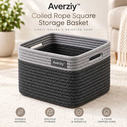 Averziy™ Coiled Rope Square Storage Basket