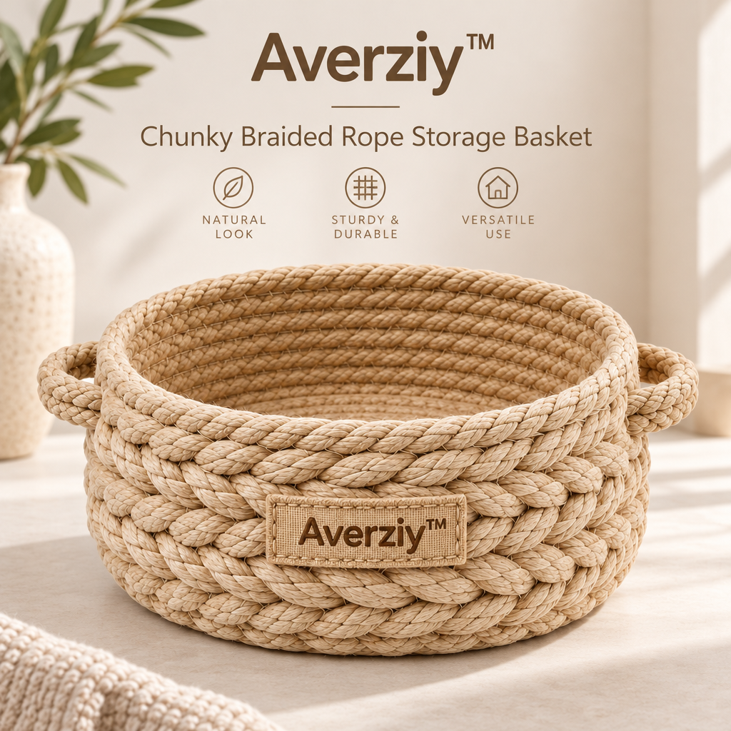 Averziy™ Chunky Braided Rope Storage Basket