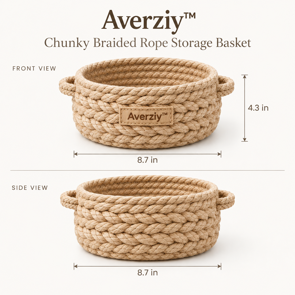 Averziy™ Chunky Braided Rope Storage Basket