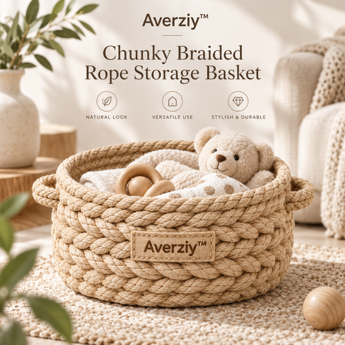Averziy™ Chunky Braided Rope Storage Basket